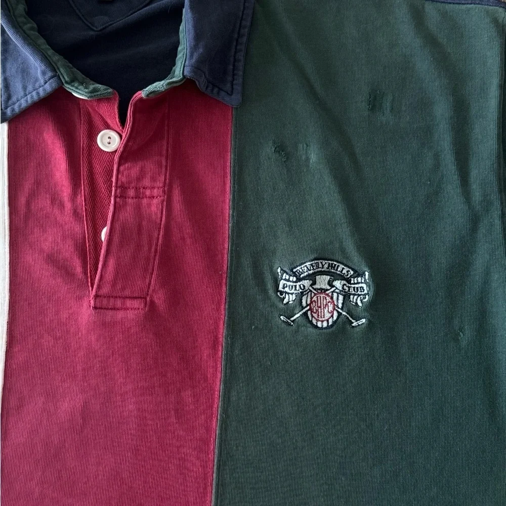 Rare Vintage Beverly Hills Polo Club Rugby Long Sleeve Ralph Lauren Embroidered